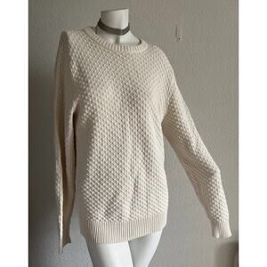 The Normal Brand Mens Medium Cream Cotton Cableknit Fisherman Sweater